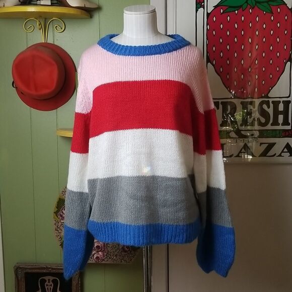 Long Sleeve Stripe Sweater M/L - Picture 1 of 9